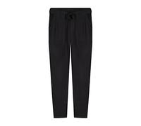 DEELUXE - Pantalon fluide uni ELIDA REGULAR Femme, 100% Viscose, Confortable et Élégant, Idéal pour Printemps-Été, Coupe Droite avec Cordon à Nouer, Style Casual et Polyvalent, Taille 42, Black