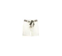 Deeluxe - Short Femme KAIJA avec Ceinture Tressée Coupe Droite Revers Bas Tissu Léger Style Casual Chic Été