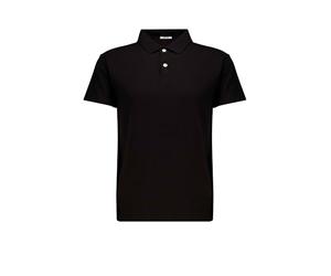 Deeluxe Polo Noir Homme en Maille texturée, col Classique et Coupe élégante. Polo Merlin Regular Homme