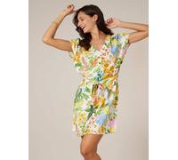 Deeluxe Robe d’été 'Java' jaune / vert / rose / blanc cassé, Taille 34