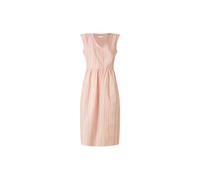 Deeluxe - Robe Midi Femme BABETH Rayures Col V Manches Courtes Volants Taille Froncée Fluide Été