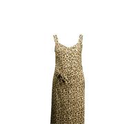 Deeluxe - Robe Midi Femme OLANA Imprimé Animal Boutonnée Bretelles Larges Ceinturée Coupe Fluide Été