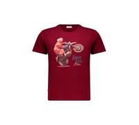 Deeluxe T-Shirt 100% Coton avec imprimé Moto et Message « Last Life T-Shirt Badass Regular Homme