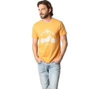DEELUXE - T-shirt Classique PARK REGULAR pour Homme - 100% Coton, Jersey, Manches Courtes, Col Rond, Print Moto Vintage, Délavage Garment Wash, Taille M, Couleur Sunny