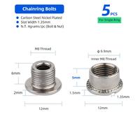 Deemount-Boulons Filetés M8 Pour Plateau De Vélo Simple,Double,Triple,6.5mm,8.5mm,Recommandé,Pédalier De Route Vtt,Fibre De Kg - Type Steel Single 5pcs