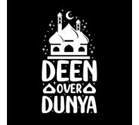 Deen over dunya, religion musulmane, meilleures citations, typographie Décorations murales en vinyle 47.6x90cm Décoration de carrosserie Blanc