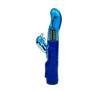 DEEP BLUE DOLPHIN VIBE. vibrateur gode avec perles rotatives à l'intérieur. 3 vitesses. vibrateur pour la stimulation clitoridienne avec 12 modes de vibration. Resistant à l'eau.
