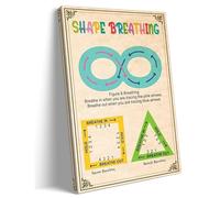 Deep Breathing Exercises Poster for Kids, Mindfulness Anxiety Relief Chart, Calm Down Corner Decor for Counseling Office(Framed,08x12inch(20x30cm))