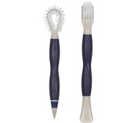 Deep Clean Dual-Sided Detail Brushes-Brush Head For Scrubbing,Oval Flexible Brush Head For Hard-To-Reach Areas,Rubber Heads For Scratch-Free Deep Cleaning,Non-Slip Handle La030124feu7