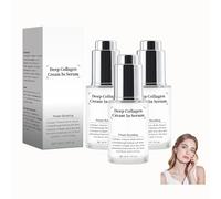 Deep Collagen Cream In Serum, Moisturizing And Tendering Facial Skin, Delicate And Hydrated Essence,Cible Les Ridules Et Les Rides, Repulpe Et Raffermit La Peau,Convient à Tous Les Types De Peau (3PC)