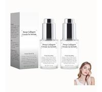 Deep Collagen Cream In Serum, Moisturizing And Tendering Facial Skin, Delicate And Hydrated Essence,Cible Les Ridules Et Les Rides, Repulpe Et Raffermit La Peau,Convient à Tous Les Types De Peau (2PC)