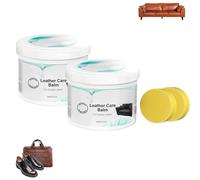 Deep-Conditioning Multipurpose Leather Care Balm, Leather Furniture Repair Paste, Leathers Cleaner Cream &Cleaning Paste, Natural Finish Protector for Sofa, Car Seats, Leathers (2pcs)