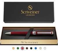 Deep Crimson Red Ballpoint Pen Set In Red Purple Chrome Steel Finish, Refillable And Retractable, Nice Gift For Men & Women With Box, Pro Office Accessory