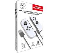 DEEP EXPLORER Câble 2 en 1 à Charge Rapide - Longueur 2,5 m + Adaptateur Secteur - Compatible Switch/Switch OLED