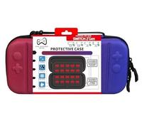 Deep Explorer Housse rigide bicolore Compatible Nintendo Switch 2 – Préformée antichoc Rouge/Bleu