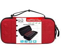 DEEP EXPLORER Housse Rigide Compatible Nintendo Switch 2 - Préformée avec reliefs des Boutons - Étui Antichoc (Rouge / Red)