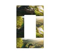 Deep Forest Stone Green Dragon Plaque murale 1 gang Taille standard 11,2 x 6,9 cm Couvercle décoratif pour interrupteur en polycarbonate thermoplastique