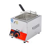 Deep Fryer Friteuse à gaz Professionnelle, réservoir de friteuse à gaz 6L/12L Friteuse à croustilles de Poulet en Acier Inoxydable avec cuillère à Panier pour Cuisine de Restaurant Commercial