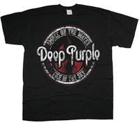 Deep Purple Smoke on The Water Design Rock Tee T-Shirt Mens Black