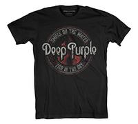 Deep Purple - T-Shirt # M Unisex Black # Smoke Circle [Import]