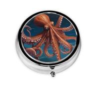 Deep Sea Boîte à pilules géante portable à 3 compartiments, peut être mise dans un portefeuille, une poche, légère et pratique, mini boîte à pilules ronde