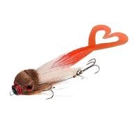 Deep-Sea Leurre de simulation de souris - Appât de pêche en poils de cerf, yeux réalistes 3D, double queue et deux crochets en acier, 21 cm/40 g Leurre de mer/eau douce durable pour prédateurs de bar