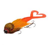Deep-Sea Leurre de simulation de souris - Appât de pêche en poils de cerf, yeux réalistes 3D, double queue et deux crochets en acier, 21 cm/40 g Leurre de mer/d'eau douce durable pour prédateurs de