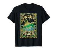 Deep Sea Voyager 1912 Bateau à Vapeur Art Nouveau Ocean Liner T-Shirt