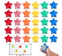Deep Tone Lot de 30 aimants de 6 Couleurs pour Tableau Blanc, aimants de réfrigérateur pour Tableau magnétique, aimants forts, Aimant étoile Petit, aimants de réfrigérateur colorés pour casier, Mur m