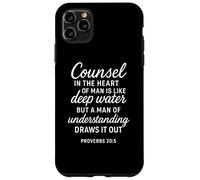 Deep Water Wisdom Christian Bible Verse Écriture Counsel Coque pour iPhone 11 Pro Max