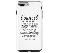 Deep Water Wisdom Christian Bible Verse Écriture Counsel Coque pour iPhone 7 Plus/8 Plus