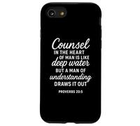 Deep Water Wisdom Christian Bible Verse Écriture Counsel Coque pour iPhone SE (2020) / 7/8