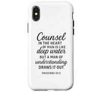 Deep Water Wisdom Christian Bible Verse Écriture Counsel Coque pour iPhone X/XS
