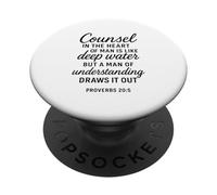 Deep Water Wisdom Christian Bible Verse Écriture Counsel PopSockets PopGrip Adhésif