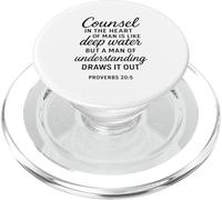 Deep Water Wisdom Christian Bible Verse Écriture Counsel PopSockets PopGrip pour MagSafe