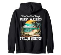 Deep Waters Isaiah 43 Chrétienne Faith Verset de la Bible Plage Sweat à Capuche