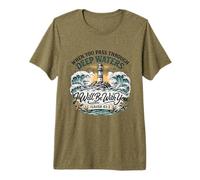 Deep Waters Isaiah 43 Phare avec Verset de la Bible T-Shirt Haut de Gamme
