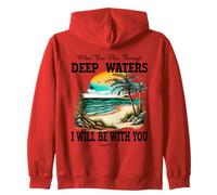 Deep Waters Isaiah 43 Verset de la Bible Foi chrétienne Coucher de Soleil Sweat à Capuche