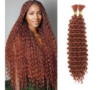 Deep Wave Bulk Hair for Braiding 18 inch No Weft Deep Wave Bundles Curly Braiding Hair Extensions for Boho Braids and Wavy Braiding 2 Braids Per Pack (350#, 18inch (1pack))