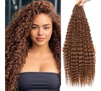 Deep Wave Bulk Hair for Braiding 18 inch No Weft Deep Wave Bundles Curly Braiding Hair Extensions for Boho Braids and Wavy Braiding Hair (P4/30#, 18inch (1pack)) (30#-01, 18 inch (Pack of 8))