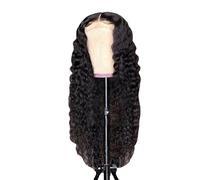 Deep Wave Lace Front Wig - Deep Wave Lace | Silk Fiber Wig - Beginner Friendly Adjustable Breathable Center Part Deepers Waves Wigs No Shedding No Tangling Daily Wear Lightweight Cosplay Use