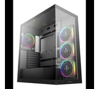 DeepCool CG580 4F V2 - Boîtier PC Midi Tower Noir, ATX/microATX/ITX, 4 ventilateurs 120mm ARGB, USB 3.2, Acier/ABS/Verre trempé, Radiateurs 360mm max
