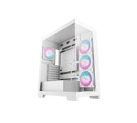 DeepCool CG580 4F WH: Boîtier PC Midi Tower Blanc, ATX/microATX/ITX, 4 ventilateurs 120mm RGB, Acier/ABS/Verre Trempé, USB 3.2 Gen1/Gen2 Type-A/C