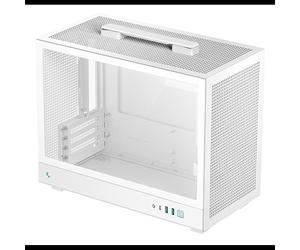 DeepCool CH160 PLUS WH Boîtier PC SFF Blanc, Micro ATX/Mini-ITX, Baies 3.5"/2.5", USB 3.2 Gen1/Gen2 Type-A/C, Vent. 120/140mm, Refroidissement liquide 120/240mm
