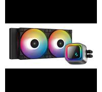 DeepCool LS520 : Refroidisseur liquide AIO pour processeur, 2 ventilateurs 12cm, 500-2250 RPM, 85.85 CFM, Socket LGA1700/AM5, Radiateur 282mm
