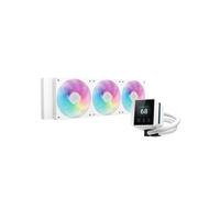 DeepCool Mystique 360 WH ARGB : Refroidisseur liquide AIO pour CPU (Sockets LGA 1700, AM5). Radiateur 360mm, 3x120mm PWM (600-2400RPM, 72.04 CFM, 38.71dBA), éclairage ARGB, écran LCD.