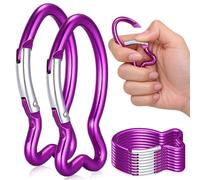 DEEPCRAFF 10 Pièces Mousqueton Poisson en Aluminium et Paquet à Dos Pourpre | Attache Rapide, Accès Facile aux Affaires, pour Passants de Ceinture, Style Vif et Léger
