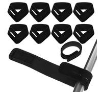 DEEPCRAFF 10 Pièces Sangle de Canne à Pêche en Néoprène Noir, | Préserve L’ordre du Matériel, Zone Auto-agrippante, Format Portable, Usage Pêche, Facile à Ajuster