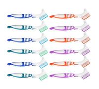 DEEPCRAFF 12 Pièces Brosse à Dents pour Prothèse Dentaire, Brosse de Nettoyage pour Prothèses Dentaires Double Face, Poignée Facile à Saisir, Pp et Nylon, pour Fausses Dents et Dentier,
