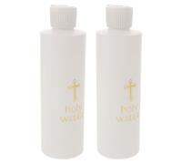 DEEPCRAFF 2 Pièces Bouteille d'eau Bénite à Motif de Croix 250ml, Plastique | Rechargeable, Légère et Portable, Usage Église ou Voyage, Style Simple Détails Soignés